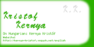 kristof kernya business card