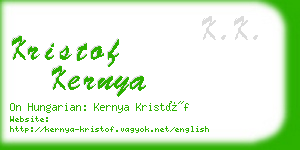 kristof kernya business card